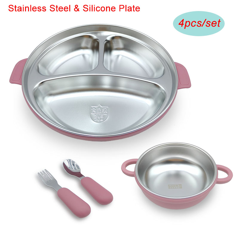 Baby Led Weaning Set - 아기 식기 세트 스테인리스 접시 그릇