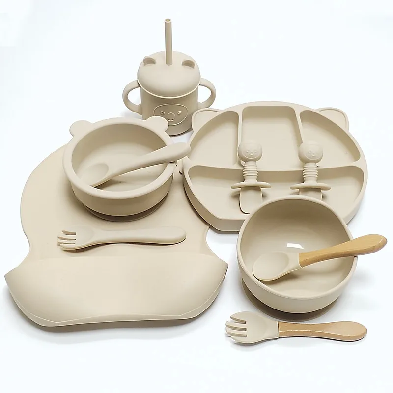 Baby Led Weaning Set - 11pcs 어린이 식기 세트 아기 실리콘
