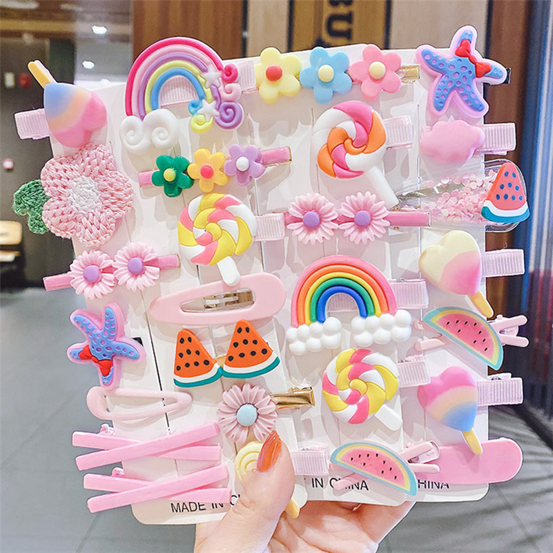 Baby Products Lotion - 소녀용 만화 아이스크림 헤어 클립 세트,