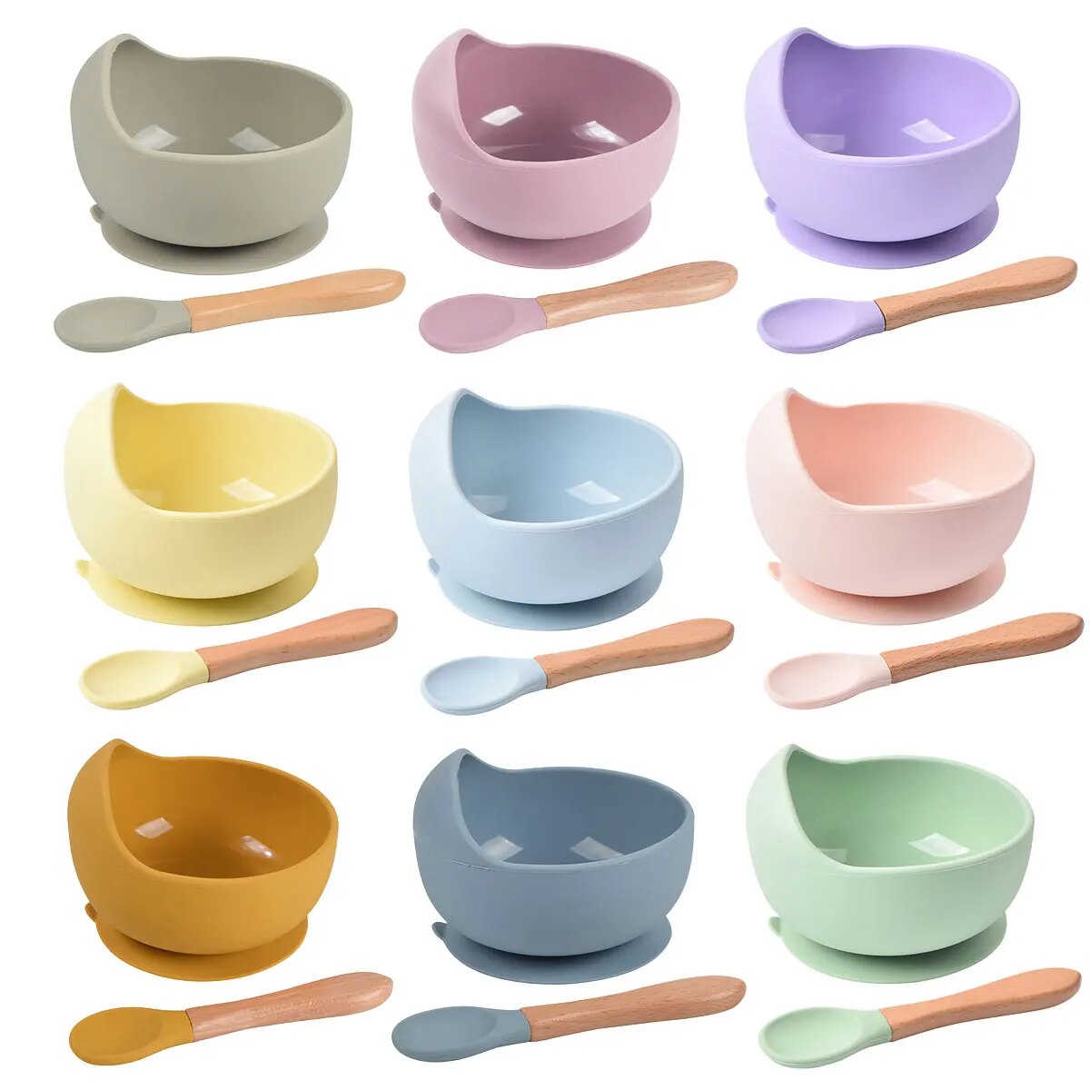 Baby Led Weaning Set - 어린이용 실리콘 아기 급식 그릇 식기,