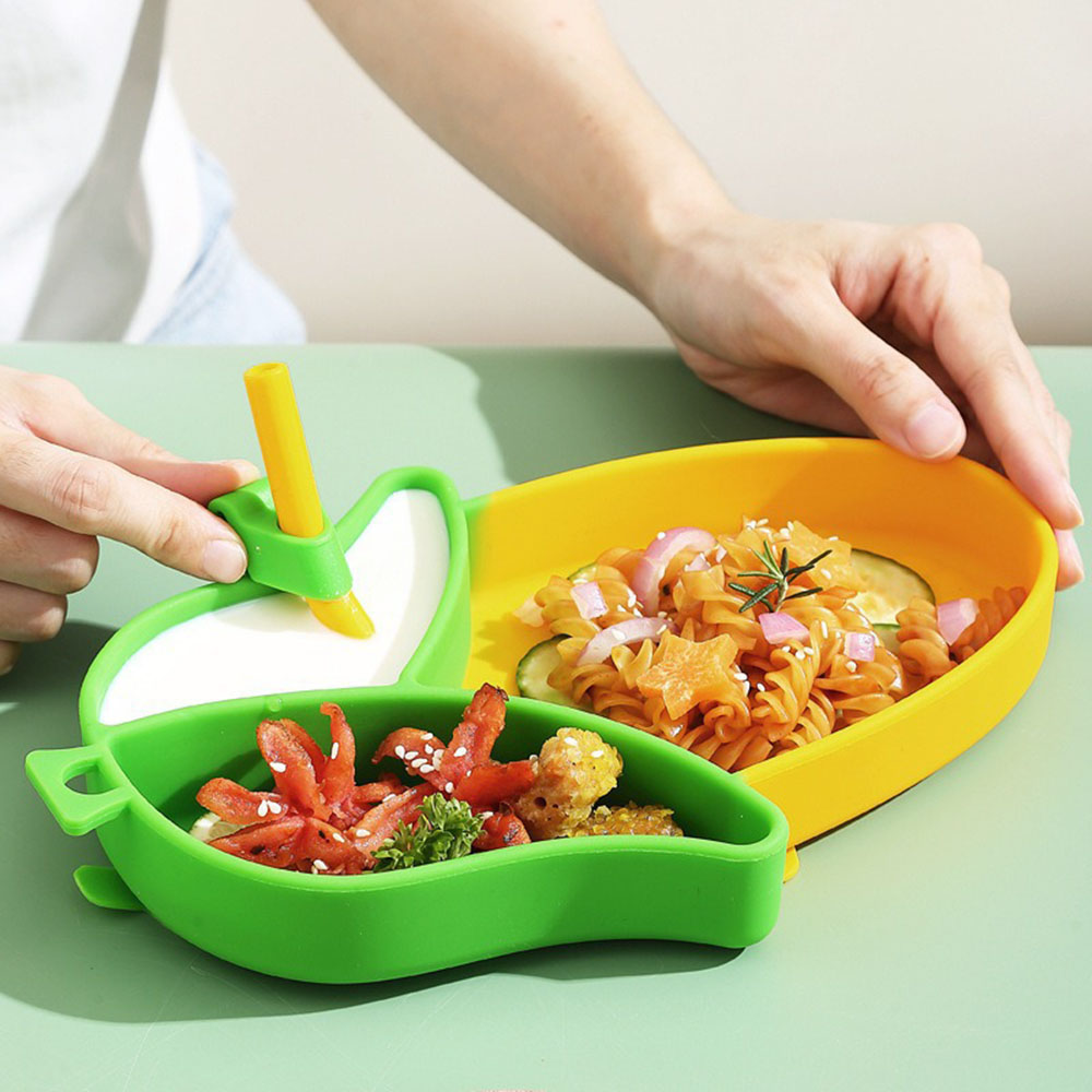 Baby Led Weaning Set - 새롭고 귀여운 만화 캐릭터 실리콘 흡착식판