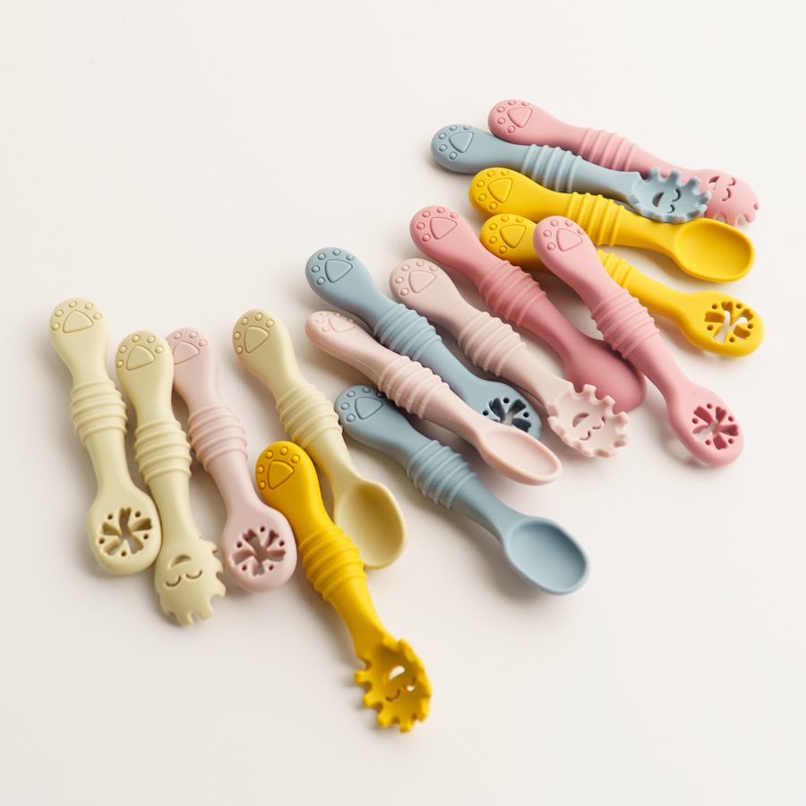 Baby Led Weaning Set - 새로운 어머니-키즈 3PCS 아기 실리콘 숟가락