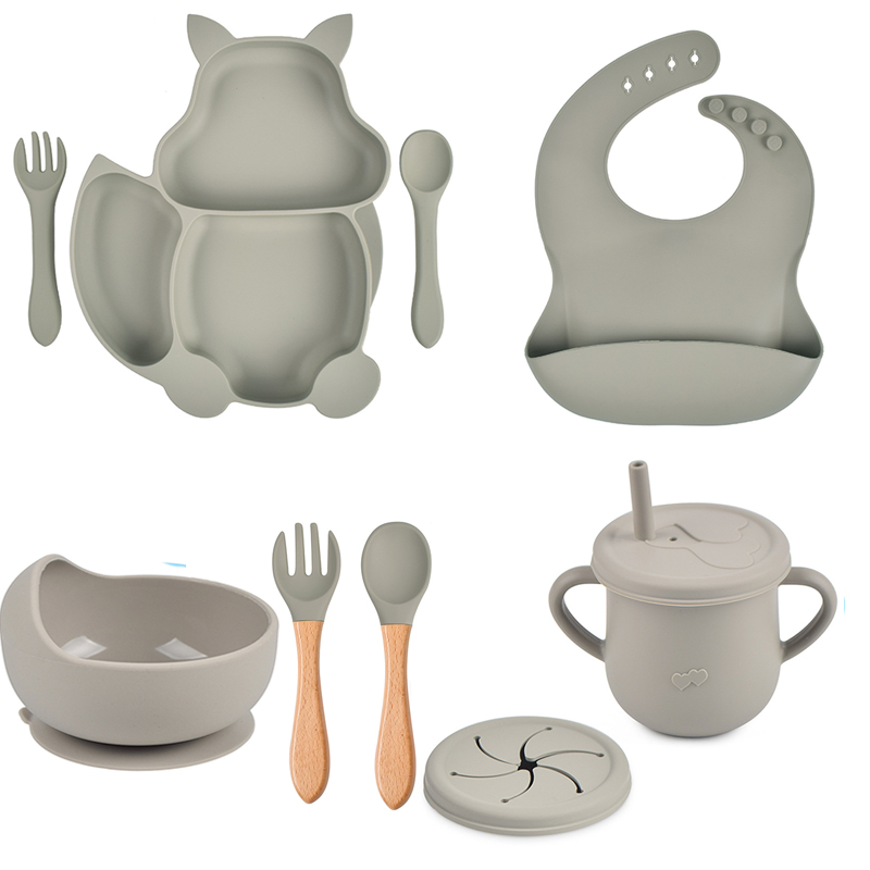 Baby Led Weaning Set - 식기 세트 접시와 그릇 아기 실리콘