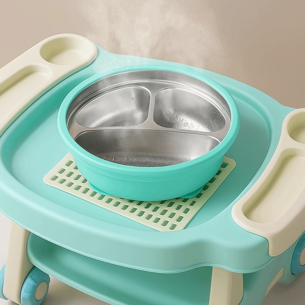 실리콘 흡착판 아기 식판, 304 스테인리스 스틸 3칸 - Baby Led Weaning Set 리뷰 및 가격