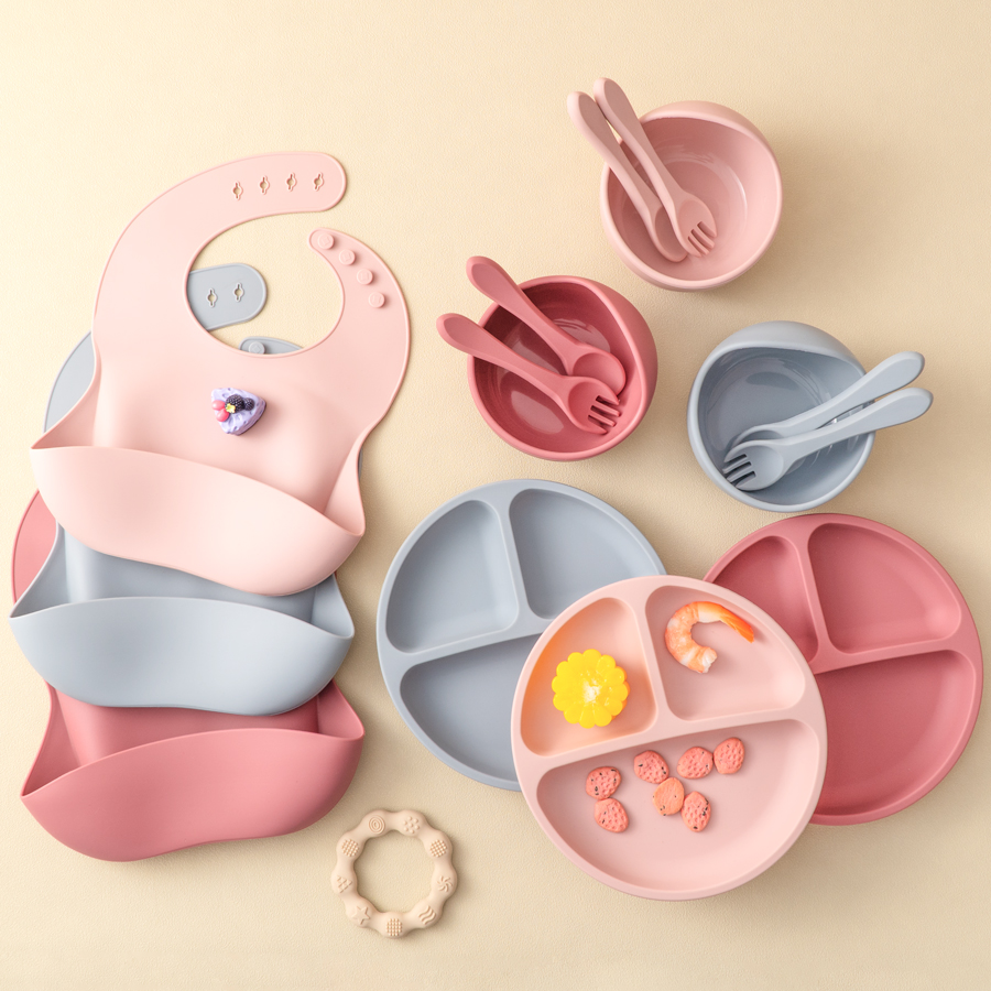 5Pcs 아기 실리콘 먹이 세트 어린이를위한 라운드 식 - Baby Led Weaning Set 리뷰 및 가격