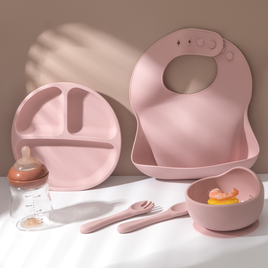5Pcs 아기 실리콘 먹이 세트 어린이를위한 라운드 식 - Baby Led Weaning Set 리뷰 및 가격