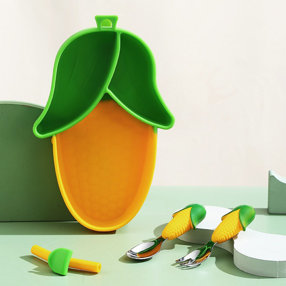 새롭고 귀여운 만화 캐릭터 실리콘 흡착식판 세트 (포크 - Baby Led Weaning Set 리뷰 및 가격
