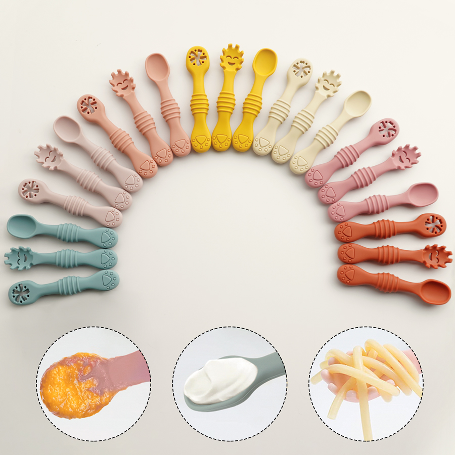 새로운 어머니-키즈 3PCS 아기 실리콘 숟가락 아기  - Baby Led Weaning Set 리뷰 및 가격