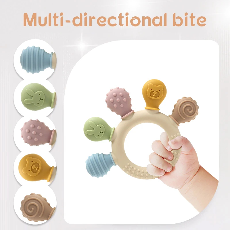 새로운 핸드메이드 멀티컬러 실리콘 베이비 링 치발기 불 - Baby Products Application 리뷰 및 가격