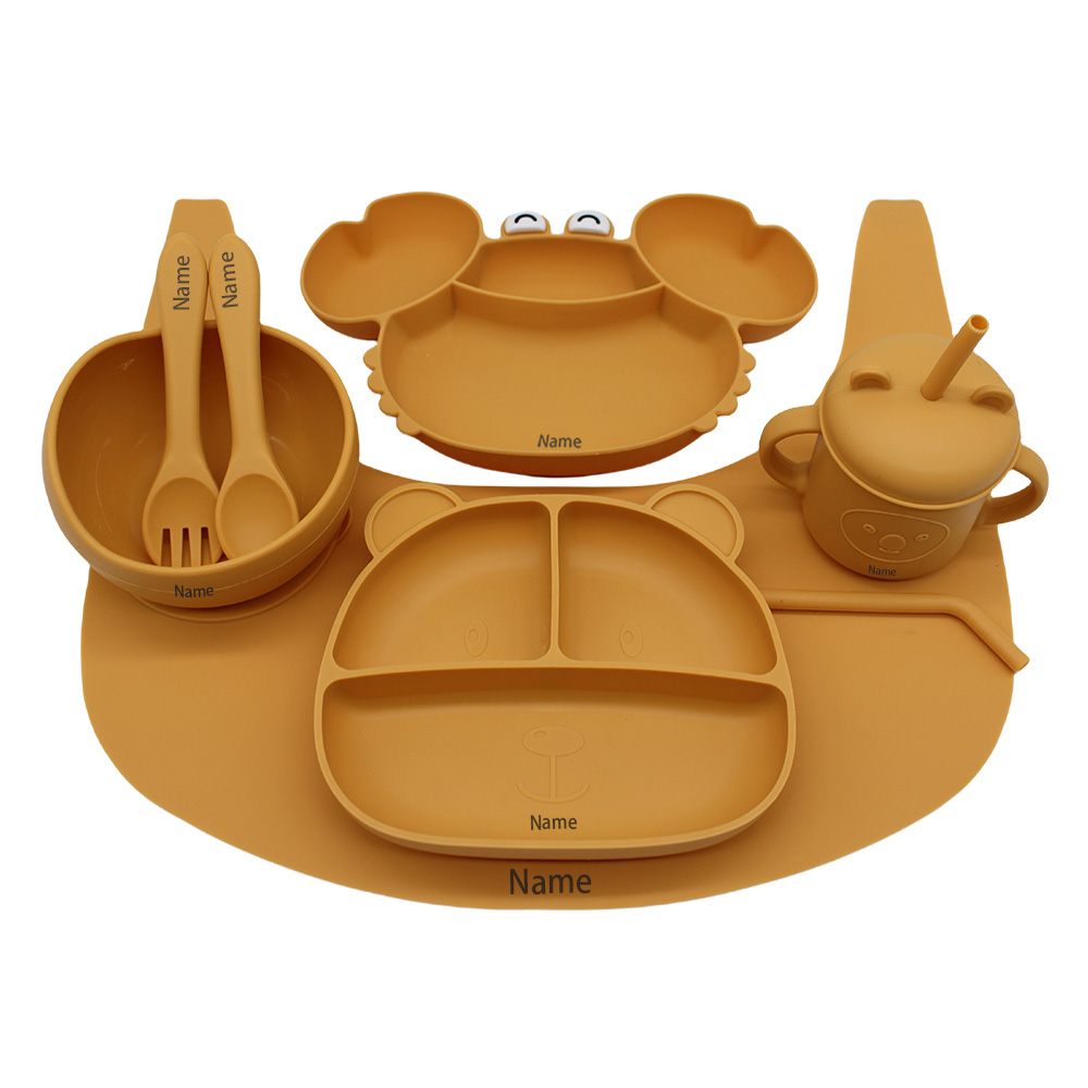 무료 이름 인쇄 어린이 식기 세트: 접시, 포크, 스푼 - Baby Led Weaning Set 리뷰 및 가격